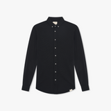 BUTTON DOWN PIQUE SHIRT - BLACK