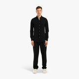 BUTTON DOWN PIQUE SHIRT - BLACK