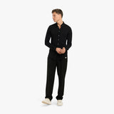 BUTTON DOWN PIQUE SHIRT - BLACK