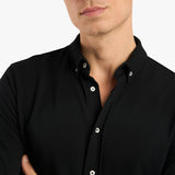 BUTTON DOWN PIQUE SHIRT - BLACK