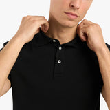 POLO PIQUE T-SHIRT - BLACK