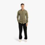 BUTTON DOWN PIQUE SHIRT - UNIT GREEN