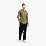 BUTTON DOWN PIQUE SHIRT - UNIT GREEN