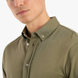 BUTTON DOWN PIQUE SHIRT - UNIT GREEN