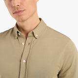 BUTTON DOWN PIQUE SHIRT - BASE GREEN