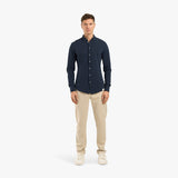 BUTTON DOWN PIQUE SHIRT - NAVY BLUE