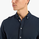 BUTTON DOWN PIQUE SHIRT - NAVY BLUE