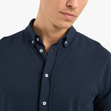 BUTTON DOWN PIQUE SHIRT - NAVY BLUE