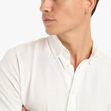 BUTTON DOWN PIQUE SHIRT - WHITE